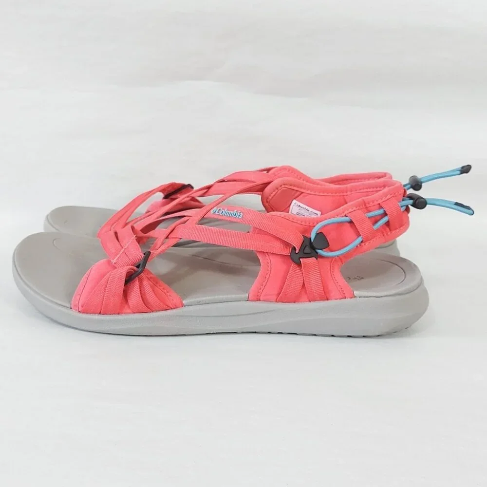Columbia Women Trekking Strappy Hiking Sandals Size 10 Coral Outdoor Casual